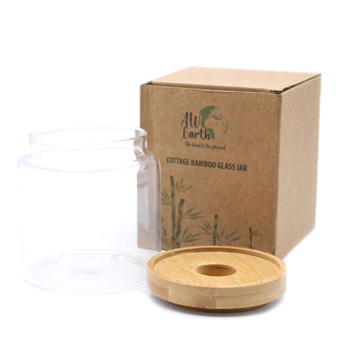Cottage Bamboo Glass Jar – 10cm