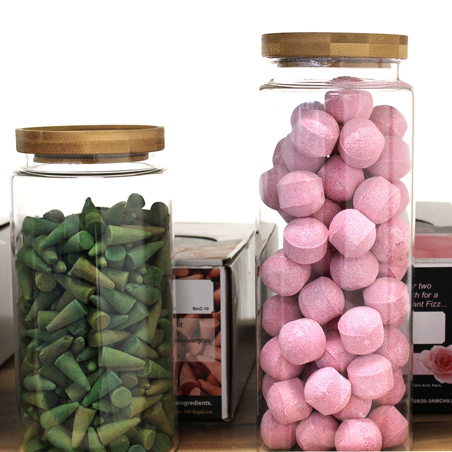 Cottage Bamboo Glass Jar – 20cm (1200ml)