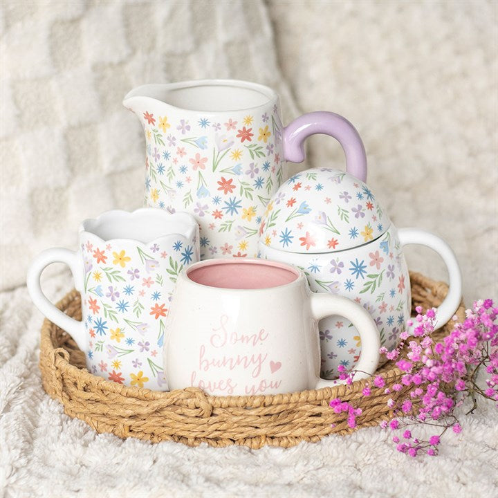 Floral Print Ceramic Flower Jug