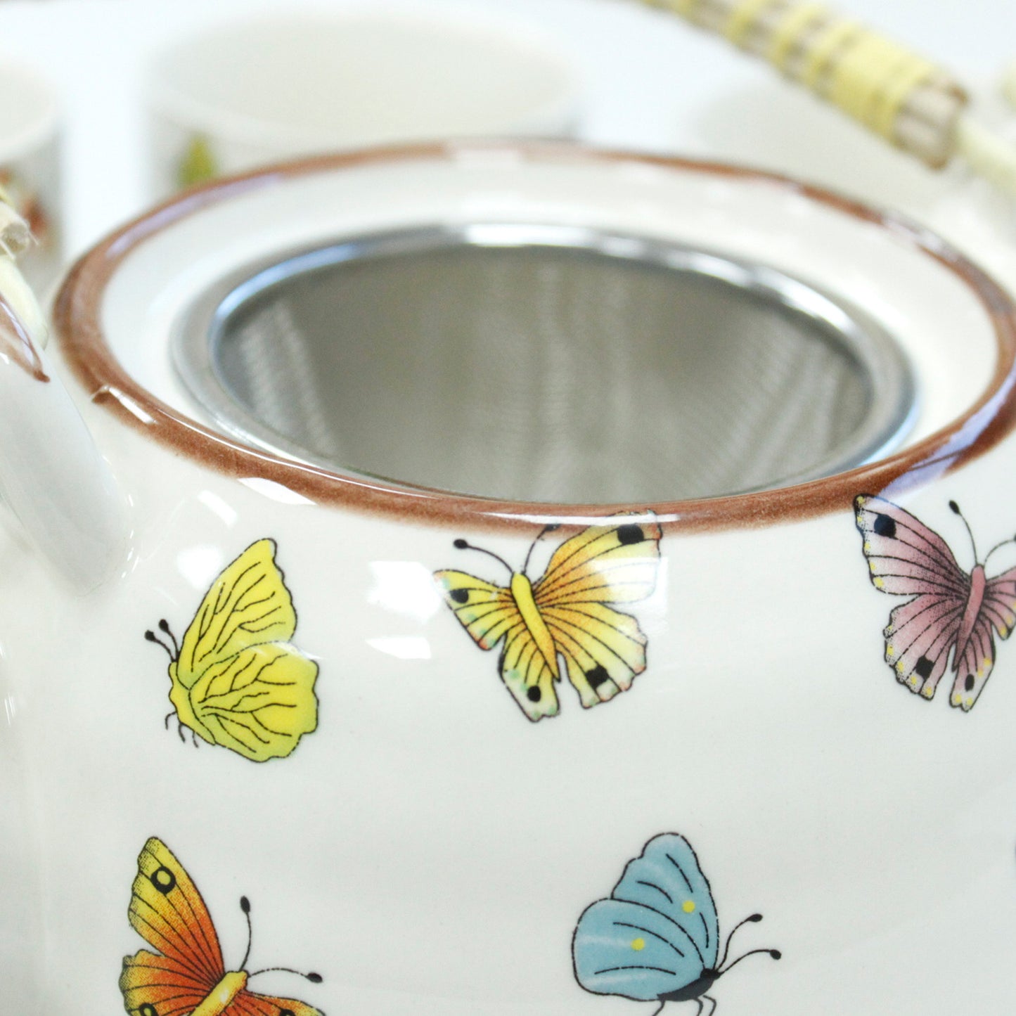 Butterfly Teapot Gift Set – 1 Teapot + 6 Matching Cups