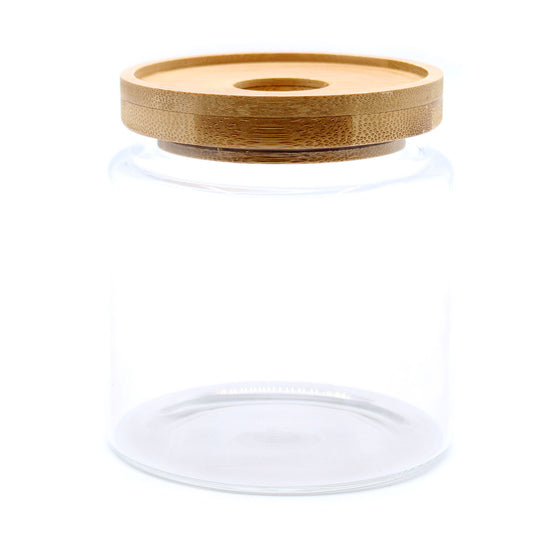 Cottage Bamboo Glass Jar – 10cm